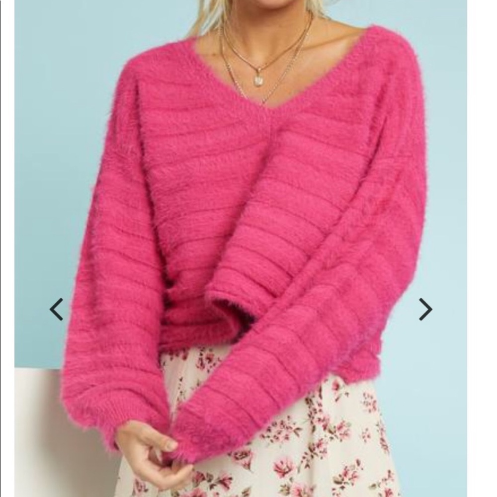 Pink fuzzy sweater